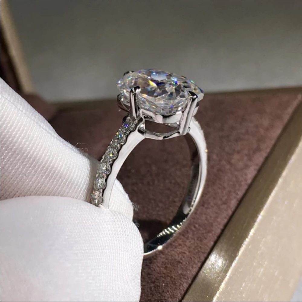 New Women’s 925 Silver Engagement Diamond Ring - Picture 3 of 6
